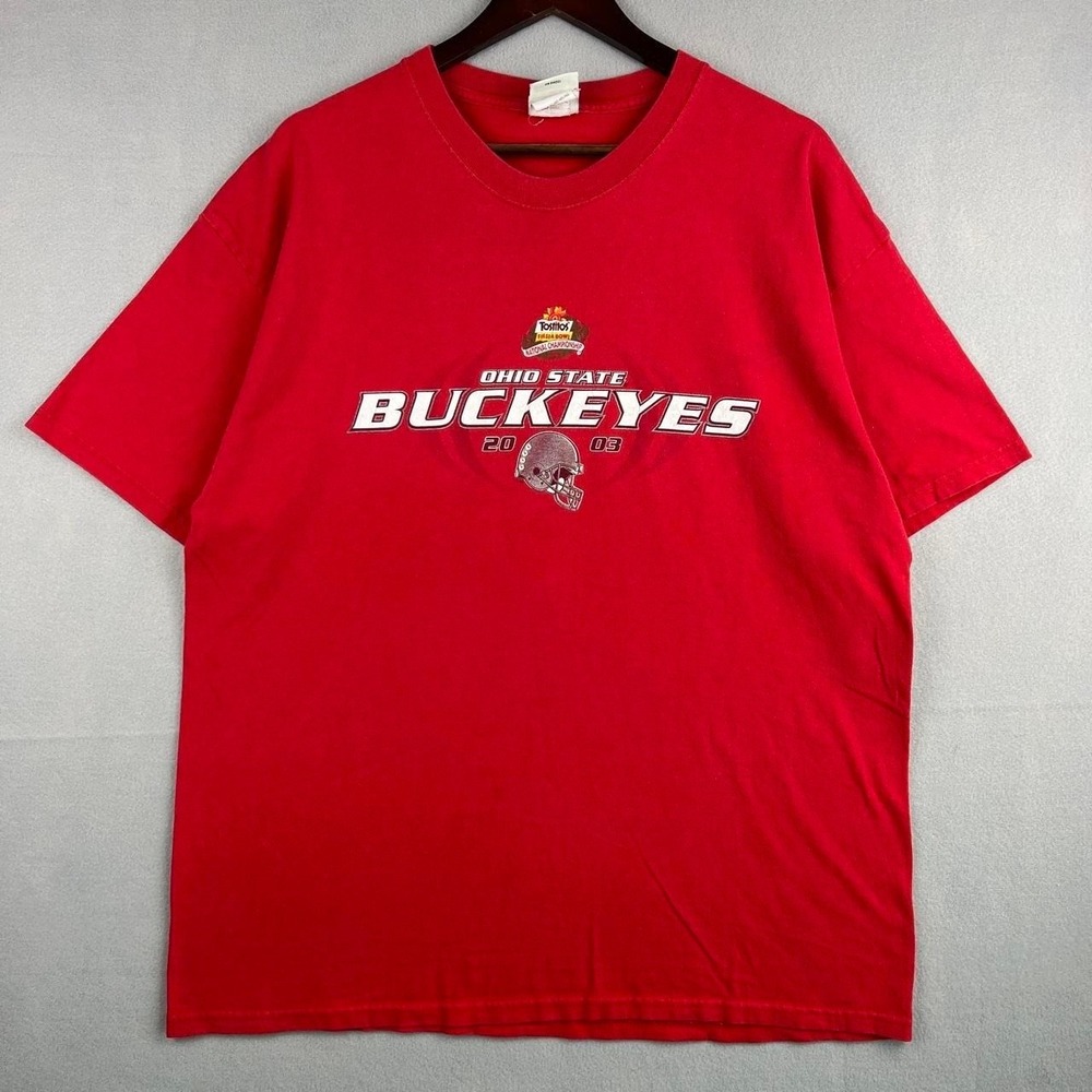 Vintage Ohio State Buckeyes Football Tostitos Fiesta Bowl Red Tee Shirt XL